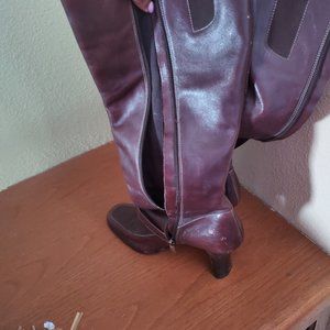 Brown leather boots